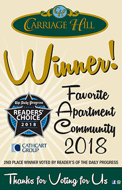 Carriage Hill Winner of Readers’ Choice 2018 Award (2nd place)