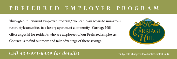 Preferred Employer Program at Carriage Hill Apartments