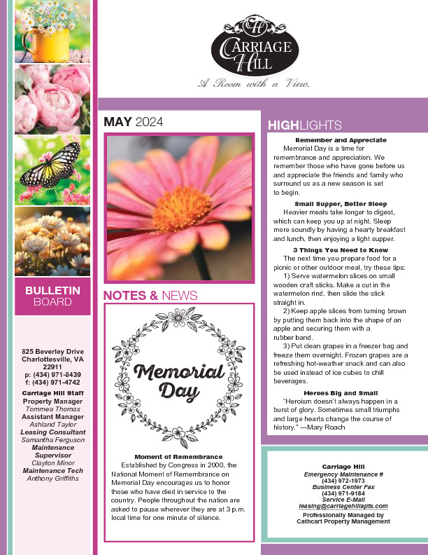 Carriage Hill newsletter May 2024